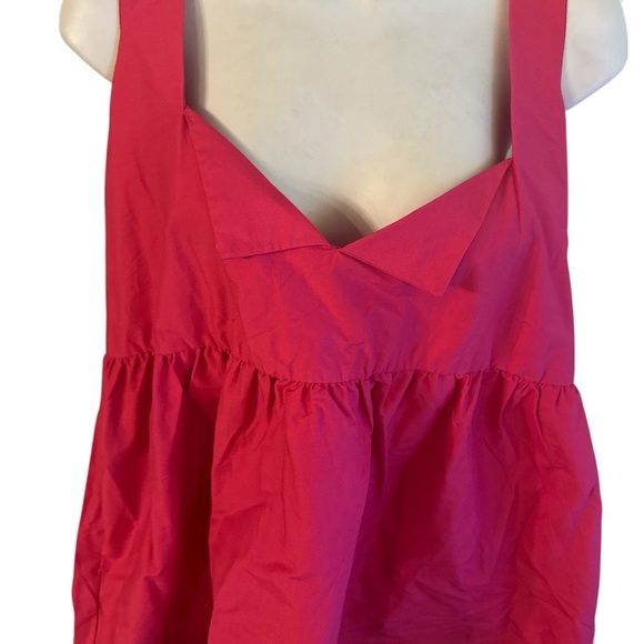 Anthropologie Daily Practice Sleeveless Mini Dress Size Large Pink Split Neck - Picture 4 of 13